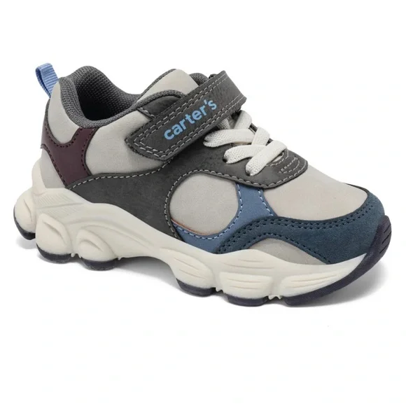 ✨$15 thru 3/31✨NWT•Carter's Johann Toddler Boys Casual Sneakers | Grey | 9T - Picture 10 of 10